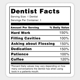 Dentist Facts Sticker
